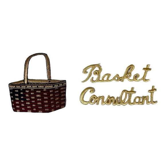 Longaberger Iron On Basket Consultant Patch Flag Patriotic Red White Blue Jacket - Picture 1 of 2